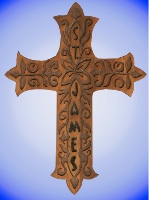 Ornate engraved cross with name